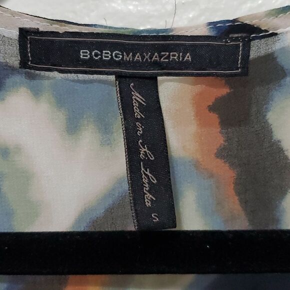 BCBCMaxAzria Tara Dress - Multicolor Abstract Tie Dye - Asymmetrical Maxi Dress - Picture 14 of 15